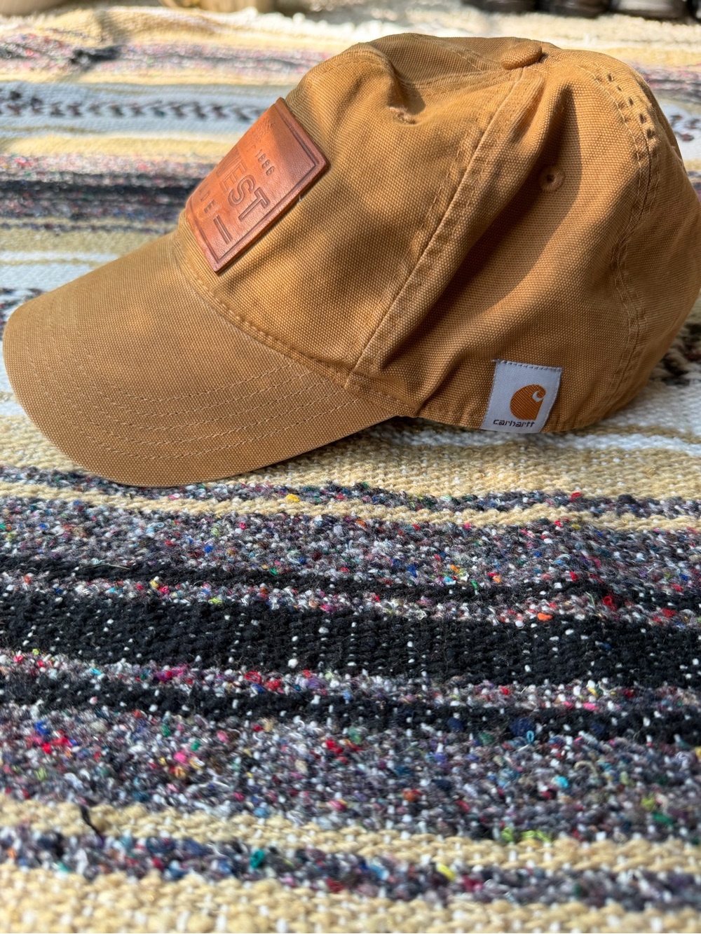 Carhartt Tan Canvas Cap with Leather Patch - Picture 3 of 5